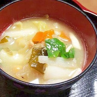長芋とひよこ豆の味噌汁
